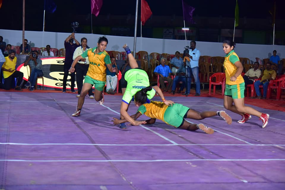 A stilll from women's semifinal match