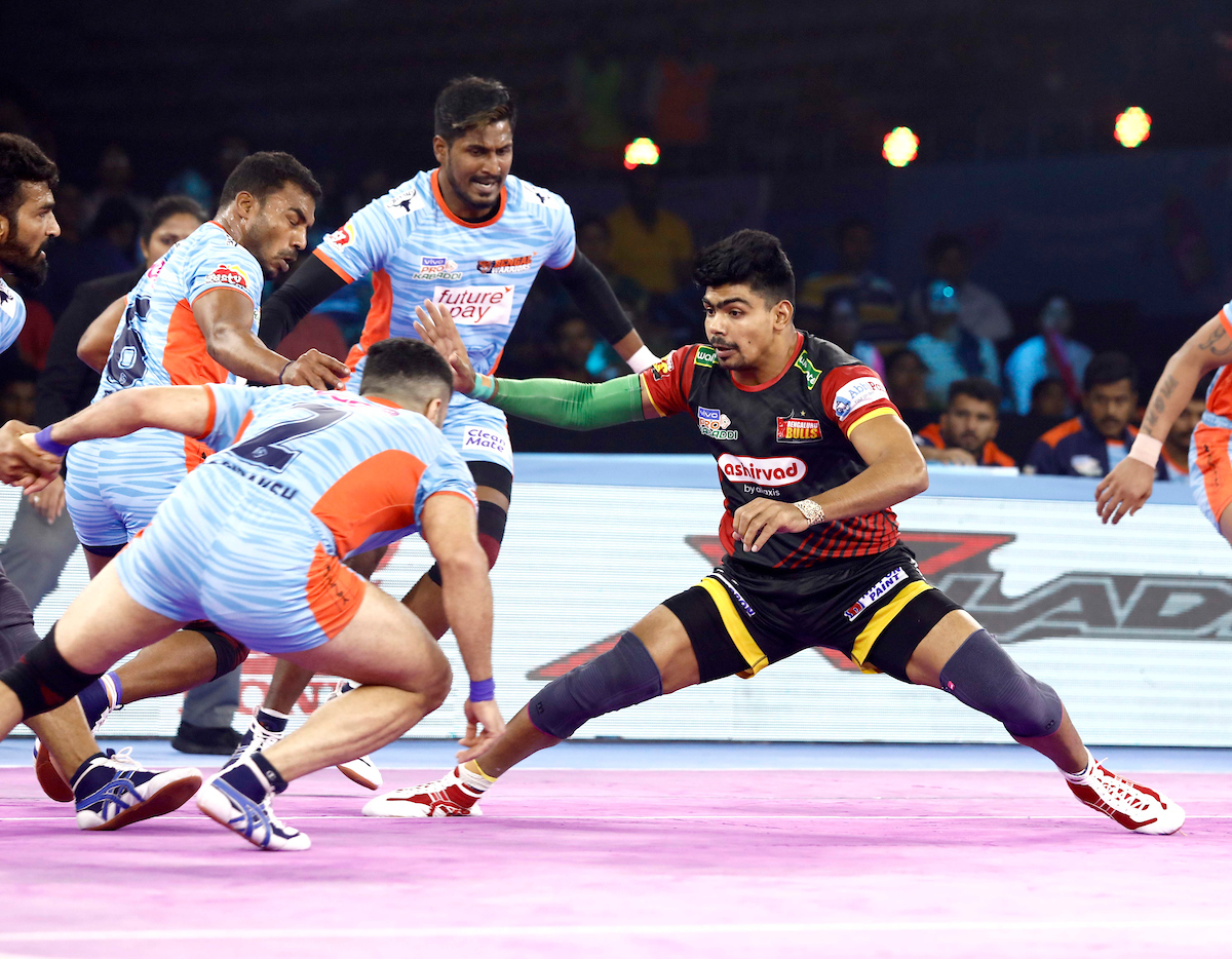 Pawan Sehrawat against Bengal Warriors