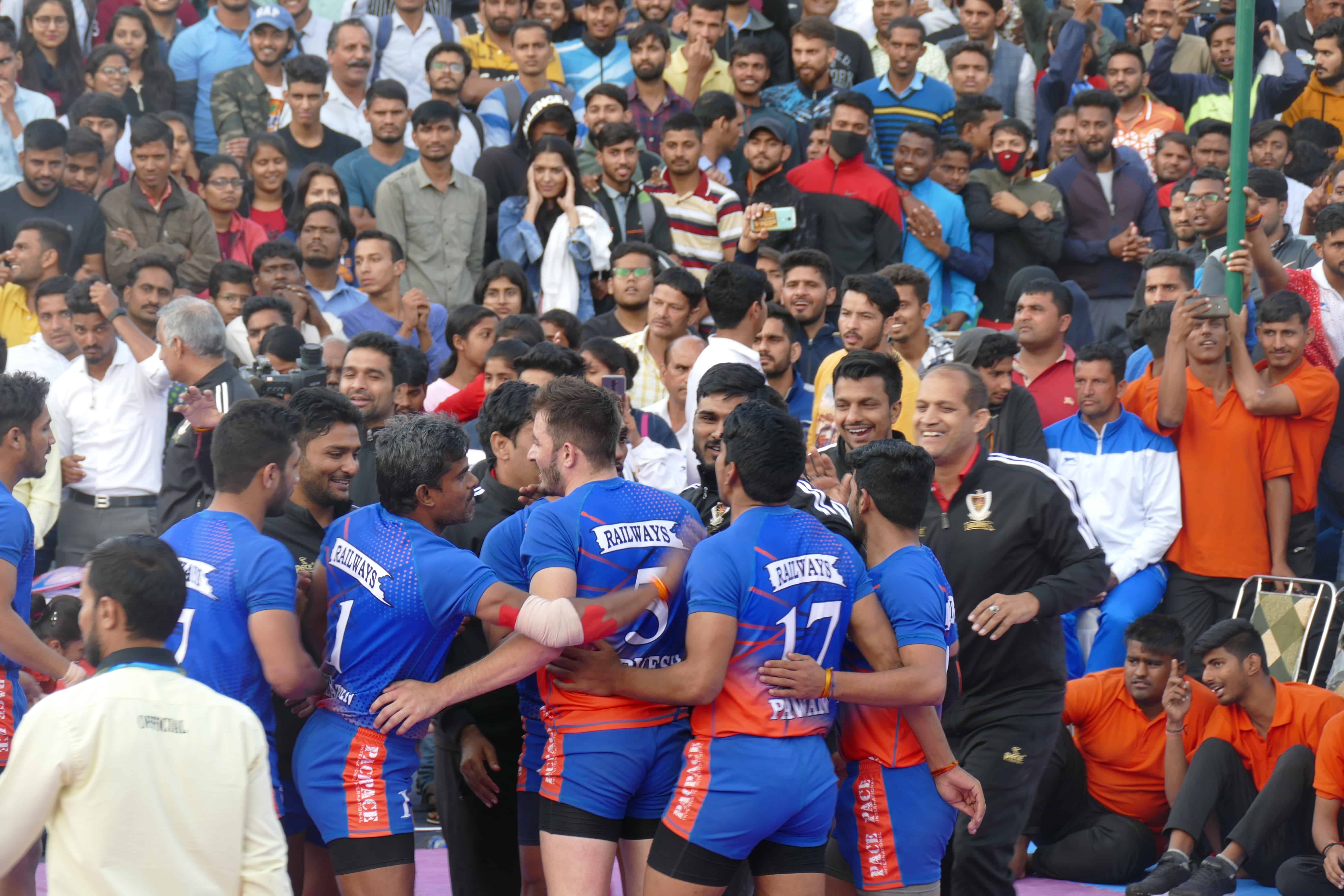 Indian Railways celebrating after title win