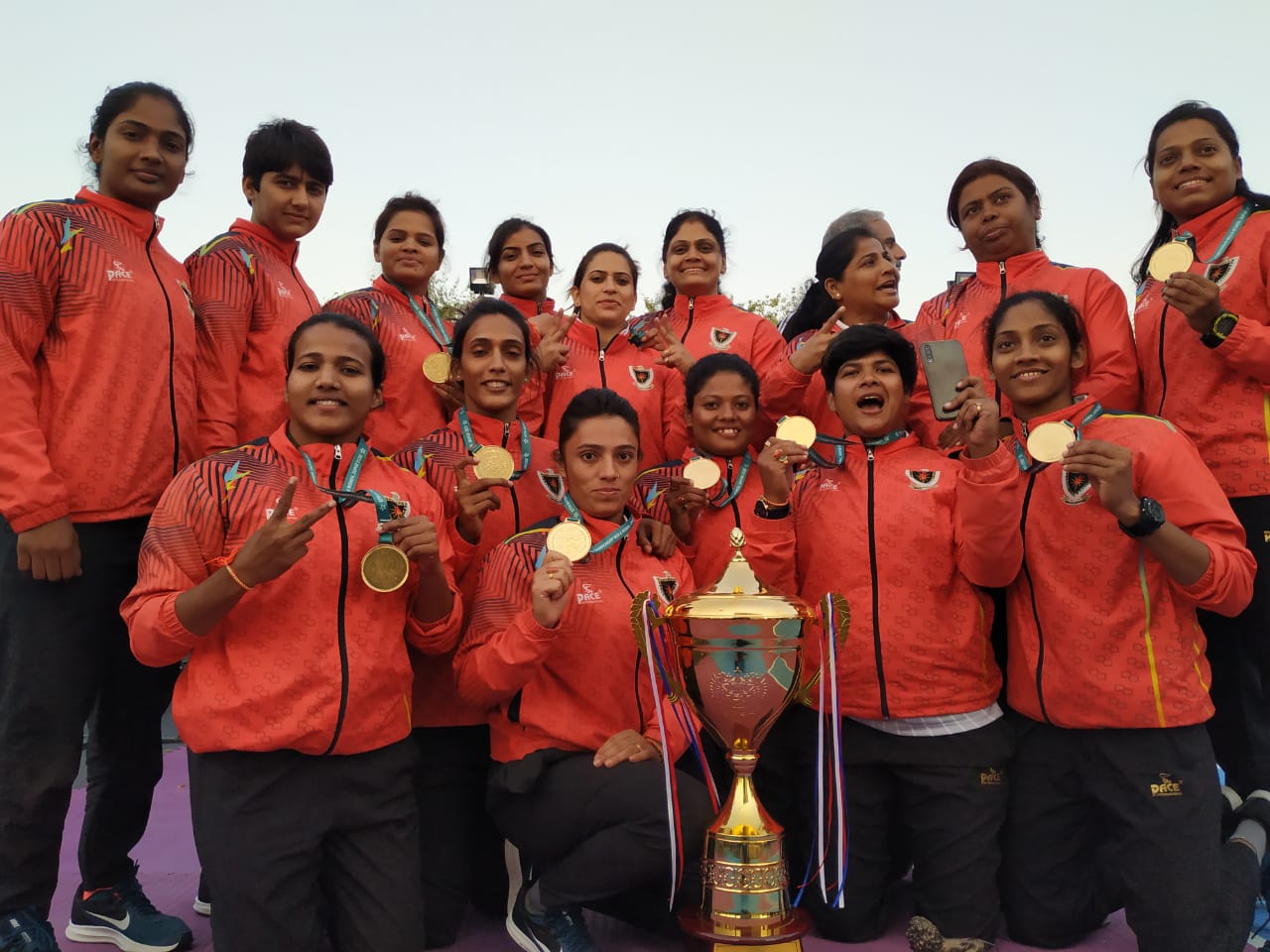 Sonali with the Indian Railways' team at the 67th Senior National Kabaddi Championships