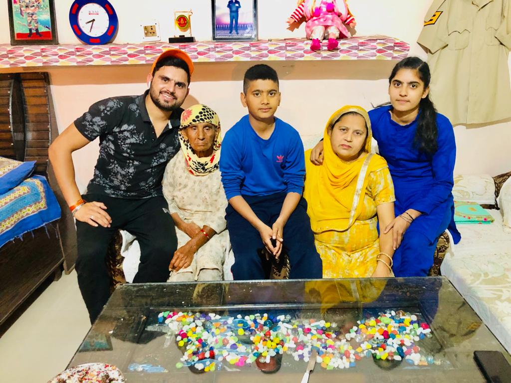 Baldev Singh with his family 