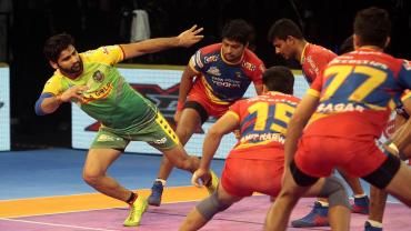 Patna Pirates captain Pardeep Narwal in action