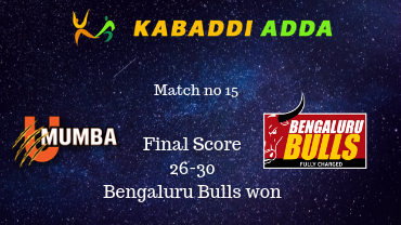 Pro Kabaddi Live U Mumba vs Bengaluru Bulls