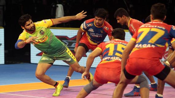 Patna Pirates captain Pardeep Narwal in action