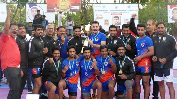 Indian Railways team after winning 67th Kabaddi senior national